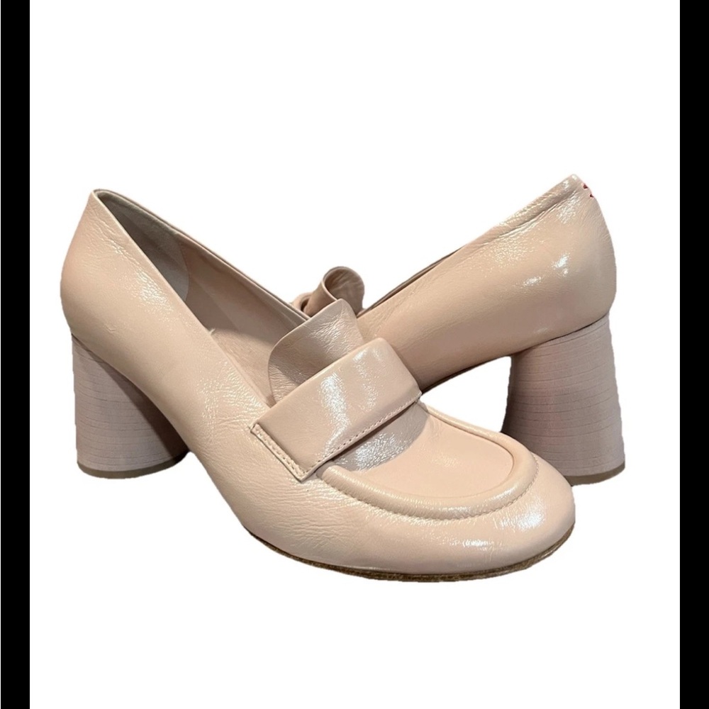 Woman’s Halmanera Shoes Pastel Pink Heels Loafer Leather Pumps USA Size 8 EUR 39